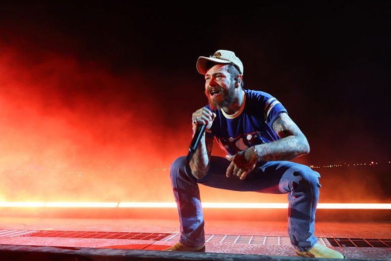 Post Malone performs at the Coachella Stage during the 2025 Coachella Valley Music and Arts Festival